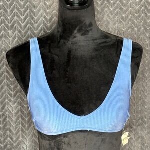 Aerie Ribbed Blue Bikini top NEW Size‎ Medium
